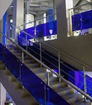 Синее стекло для ограждений для лестниц